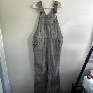WOMEN'S RELAXED FIT DENIM RAILROAD STRIPE BIB OVERALL